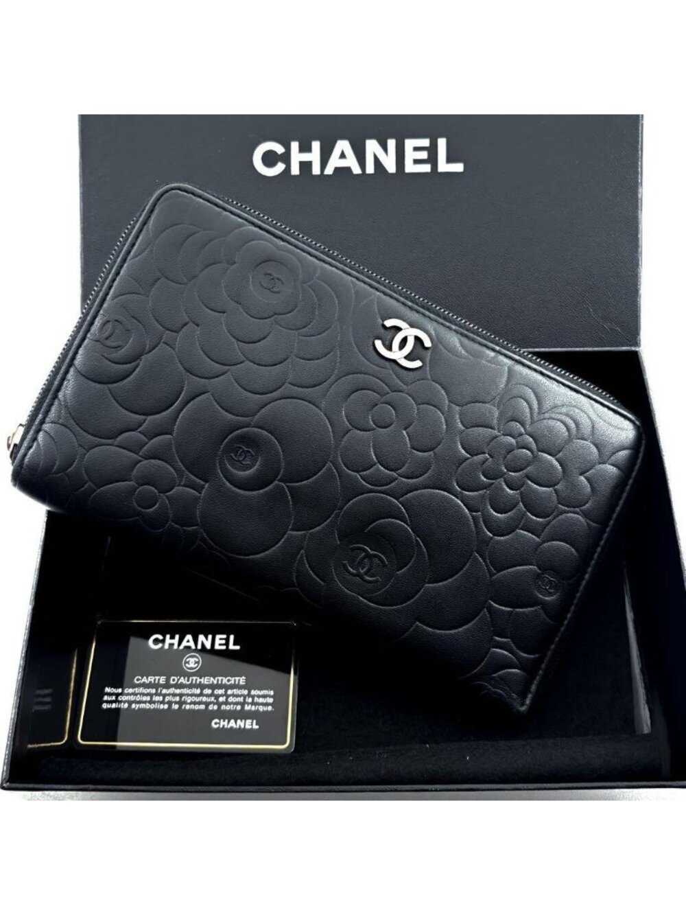 Chanel Wallet Camellia Zip Around